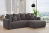 MEBLINI Schlafcouch mit Bettkasten - 260x160x78cm - Dunkelgrau Cordstoff - BALI - Kleines Ecksofa mit Schlaffunktion - Sofa mit Relaxfunktion und Kissen - Kleine Couch L-Form - Eckcouch Bild 2