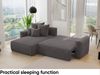 MEBLINI Schlafcouch mit Bettkasten - 260x160x78cm - Dunkelgrau Cordstoff - BALI - Kleines Ecksofa mit Schlaffunktion - Sofa mit Relaxfunktion und Kissen - Kleine Couch L-Form - Eckcouch Bild 5