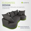 Juskys Sofa Tirano - Samt Dunkelgrau , Ecksofa mit L-Form, mit Rücken- & Dekokissen, 4-Sitzer Eckcouch, Schaumstoff - Ottomane rechts Bild 3