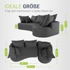Juskys Sofa Tirano - Samt Dunkelgrau , Ecksofa mit L-Form, mit Rücken- & Dekokissen, 4-Sitzer Eckcouch, Schaumstoff - Ottomane rechts Bild 5