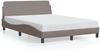 vidaXL Bettgestell "Dover" Taupe 120x200 cm Stoff 373149 Bild 2