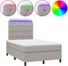 Boxspringbett mit Matratze & LED Stoff Hellgrau 120x200 cm, Härtegrad: H2 [3135101] Bild 2