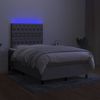 Boxspringbett mit Matratze & LED Stoff Hellgrau 120x200 cm, Härtegrad: H2 [3135101] Bild 4
