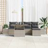 vidaXL Garten-Sofa-Set mit Speicher 6 pcs Hellgrau Poly Rattan 3357905 Bild 3
