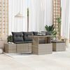 vidaXL Garten-Sofa-Set mit Speicher 6 pcs Hellgrau Poly Rattan 3357905 Bild 1