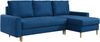 Ecksofa - L-form mit Schlaffunktion und Bettkasten - LANG - Dunkelblau Mikrofaser Bild 2
