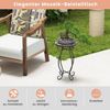 COSTWAY Gartentisch, Mosaiktisch rund aus Metall & Keramik, ∅30x50 cm Bild 2