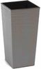 Pflanzgefäße Nizza 2er-Set grau – 30×30×57 cm & 25×25×46,5 cm, Rillenoptik mit bis zu 40 % Holzfaseranteil, inkl. Einsätzen, Bild 3