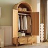 Flieks Kleiderschrank Garderobenschrank 78x45x181cm mit 2 Schubladen und 2 Türen, Rattan Bild 2