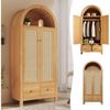 Flieks Kleiderschrank Garderobenschrank 78x45x181cm mit 2 Schubladen und 2 Türen, Rattan Bild 5