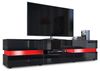 Vladon Lowboard Flow, TV-Kommode mit Ambient Light Verglasung mit 2 Türen, 1 Schublade und 1 Klappe, Schwarz Hochglanz/Schwarz Hochglanz, inkl. LED-Beleuchtung (177 x 45 x 39 cm) Bild 4