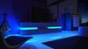 Vladon Lowboard Flow, TV-Kommode mit Ambient Light Verglasung mit 2 Türen, 1 Schublade und 1 Klappe, Schwarz Hochglanz/Schwarz Hochglanz, inkl. LED-Beleuchtung (177 x 45 x 39 cm) Bild 3