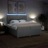 vidaXL Boxspringbett mit Matratze Hellgrau 200x200 cm Stoff 3294463 Bild 4