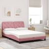 vidaXL Bett mit Matratze Rosa 140x190 cm Samt 3208657 Bild 3