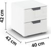 rauch Aditio Box, Nachttisch, 2 Schubladen, mit Glasfront, mit Softclose-Funktion, Farbe Weiß, BxHxT 40x42x42cm Bild 4