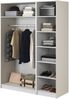 Selsey 'Moonir' Kleiderschrank 3-türig mit langer Kleiderstange und Regalen, greige 200 x 150 x 57 cm Bild 4