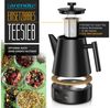 Arendo Teekanne Edelstahl, Siebeinsatz, 1000 ml, mit Griff aus Metall, Isolierkanne, 1 l, (Set, 3-St, Teesieb, Stövchen), Doppelwandige Thermo Isolierung, Kanne mit Teesieb für losen Tee Bild 3