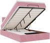 vidaXL Ottomane Bett mit Matratze & LEDs Rosa 120x190 cm Samt 3312541 Bild 2