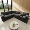 Odikalo Sofa Ecksofa Cloud Sofa mit USB und Getränkehaltern, L Form, mit Konsole, USB-Anschlüssen & Getränkehaltern, Wendbare Mittelkonsole mit Stauraum, Modulares L-Form Sofa für Wohn- und Schlafzimmer Bild 5