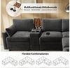 Odikalo Sofa Ecksofa Cloud Sofa mit USB und Getränkehaltern, L Form, mit Konsole, USB-Anschlüssen & Getränkehaltern, Wendbare Mittelkonsole mit Stauraum, Modulares L-Form Sofa für Wohn- und Schlafzimmer Bild 2