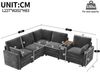 Odikalo Sofa Ecksofa Cloud Sofa mit USB und Getränkehaltern, L Form, mit Konsole, USB-Anschlüssen & Getränkehaltern, Wendbare Mittelkonsole mit Stauraum, Modulares L-Form Sofa für Wohn- und Schlafzimmer Bild 4