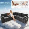 Odikalo Sofa Ecksofa Cloud Sofa mit USB und Getränkehaltern, L Form, mit Konsole, USB-Anschlüssen & Getränkehaltern, Wendbare Mittelkonsole mit Stauraum, Modulares L-Form Sofa für Wohn- und Schlafzimmer Bild 3