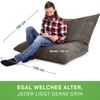 Green Bean® XXL Sitzsack 370 Liter waschbar, Cordstoff / EPS-Perlen Füllung anthrazit, 25 x 180 x 140 cm Bild 4