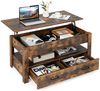 Couchtisch höhenverstellbar mit Schubladen Kafeetisch aus Holz 106 x 50 x 48 cm Braun Bild 2