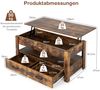 Couchtisch höhenverstellbar mit Schubladen Kafeetisch aus Holz 106 x 50 x 48 cm Braun Bild 3