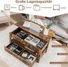 Couchtisch höhenverstellbar mit Schubladen Kafeetisch aus Holz 106 x 50 x 48 cm Braun Bild 1