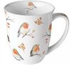 Ambiente Luxury Paper Products Becher Porzellan Tasse Blumen Frühling Vogel -Sommer Blossom Mug, Porzellan Robin-Familie, als Geschenk geeignet Bild 3