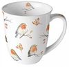 Ambiente Luxury Paper Products Becher Porzellan Tasse Blumen Frühling Vogel -Sommer Blossom Mug, Porzellan Robin-Familie, als Geschenk geeignet Bild 4
