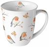 Ambiente Luxury Paper Products Becher Porzellan Tasse Blumen Frühling Vogel -Sommer Blossom Mug, Porzellan Robin-Familie, als Geschenk geeignet Bild 2