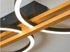 Große LED Deckenleuchte TOVAK dimmbar, Holzbalken mit Metallringen, Breite 115cm Bild 5