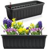 Hausfelder Blumenkasten Balkonkasten und Pflanzkasten 2er Set Anthrazit, 60cm (2 St, Jedes Set enthält: Füllstandsanzeiger, Boden, Pflanzkasten), Blumenkästen UV- und witterungsbeständig für innen und außen, matt Bild 4