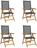 vidaXL Gartenstuhl Verstellbar 4 Stk. Schwarz Poly Rattan Massivholz 3214520 Bild 2