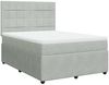 vidaXL Boxspringbett mit Matratze Hellgrau 140x200 cm Samt 3294658 Bild 3