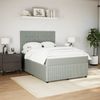 vidaXL Boxspringbett mit Matratze Hellgrau 140x200 cm Samt 3294658 Bild 5