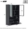 Merax Standvitrine Matt Glasvitrine mit LED-Beleuchtung und Stauraum (1-St, Standregal Schrank Vitrine) Wohnzimmerschrank mit Glastüren und Klapptür, H:120cm Bild 4