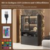 Merax Standvitrine Matt Glasvitrine mit LED-Beleuchtung und Stauraum (1-St, Standregal Schrank Vitrine) Wohnzimmerschrank mit Glastüren und Klapptür, H:120cm Bild 3