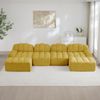 4-Sitzer Wohnlandschaft modular H 79 x T 366 x B 165 cm mit 2 Ottomanen aus granuliertem Fleece in Gelb Bild 2