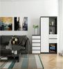 Home Collective Kommode 40 cm breit Holz Highboard Sideboard für Flur Schlafzimmer Wohnzimmer (Mehrzweckschrank Schrank schmal Kommode Schlafzimmer mit Schubladen), Kinderzimmer Organizer, 92 cm hoch mit 5 Schubladen graphit-weiß Bild 3