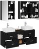 vidaXL Badezimmermöbel-Set 5 pcs Schwarze Eiche Ingenieurholz und Glas 3406808 Bild 3
