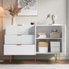 Sideboard 120x38x80,5 cm - Elegantes Design mit Wellenmuster & Goldakzenten Bild 4
