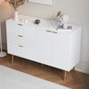 Sideboard 120x38x80,5 cm - Elegantes Design mit Wellenmuster & Goldakzenten Bild 3