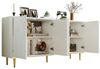 REDOM Sideboard Moderne Esszimmerschrank (mit 4 Türen und Goldenen Akzenten, Soft-Close Funktion & Verstellbaren Regalböden, Kommode, 1 St) Bild 4