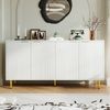 REDOM Sideboard Moderne Esszimmerschrank (mit 4 Türen und Goldenen Akzenten, Soft-Close Funktion & Verstellbaren Regalböden, Kommode, 1 St) Bild 2