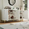 REDOM Sideboard Moderne Esszimmerschrank (mit 4 Türen und Goldenen Akzenten, Soft-Close Funktion & Verstellbaren Regalböden, Kommode, 1 St) Bild 3