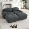 2-Sitzer-Sofa modular 75cm×208cm×178cm aus Cordstoff – rahmenloses Sofa in Grau mit ergonomischen Armlehnen Bild 5