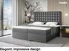 MEBLINI Boxspringbett ASTON 180x200 cm mit Bettkasten - H3/Schwarz Kunstleder Polsterbett - Doppelbett mit Topper & Taschenfederkern-Matratze Bild 2